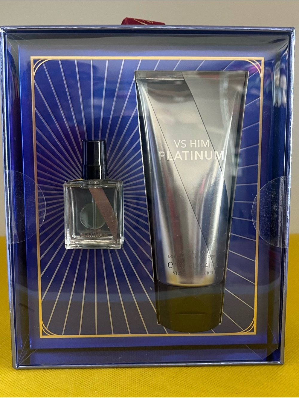 Victoria's Secret VS HIM Platinum 2 Piece Gift Set  .25 Oz & Lotion 3.4oz